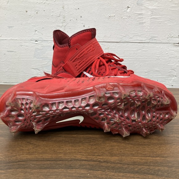 Nike Alpha Menace Pro 2 Mid Football Cleats AQ3209-600 Red/White Mens Size 9.5 main image 7